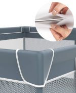 Ophobay Baby Playpen, Playpens for Babies, Extra Large Playyard for Toddler, Portable Kids Activity Center,Sturdy Safety Large Playard with Anti-Slip Suckers and Super Soft Breathable Mesh Dark Grey - Image 7